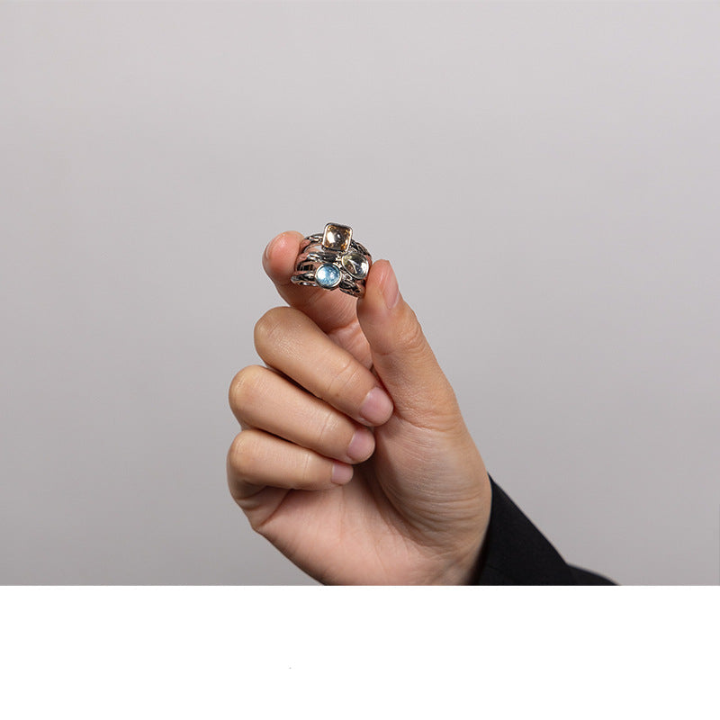 Wholesale urban and elegant handmade oil-dripped brass ring