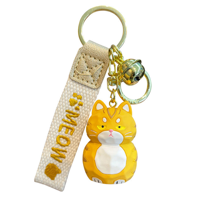 Wholesale Cartoon Wood Carved Cat Resin Keychain