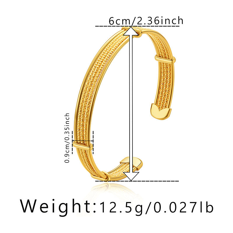 Wholesale Wide-brim Heavy Metal Gold-plated Bracelet