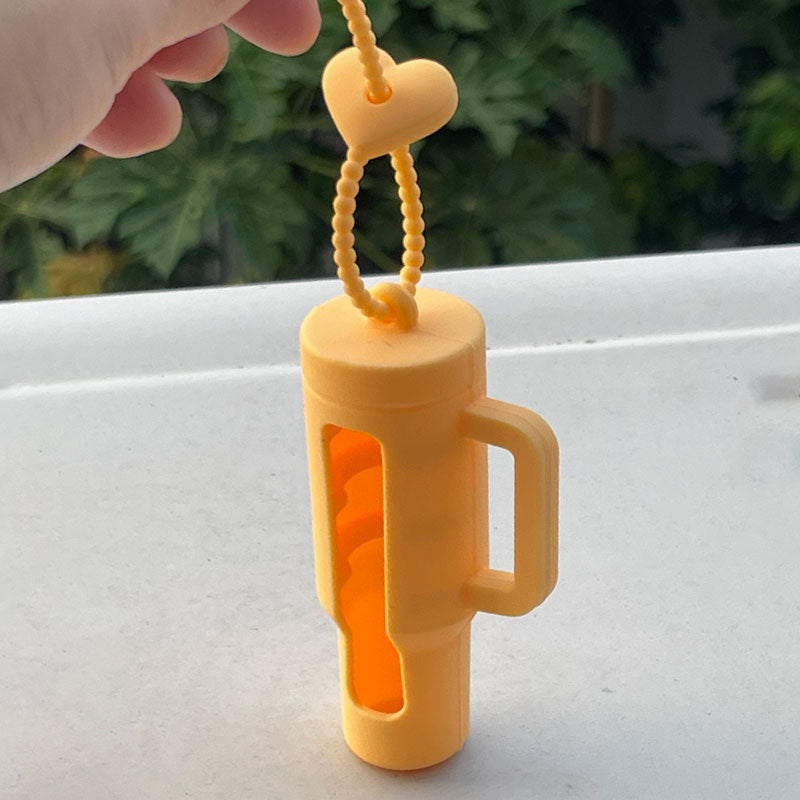 Wholesale Lipstick case silicone protective case bow lipstick bag keychain