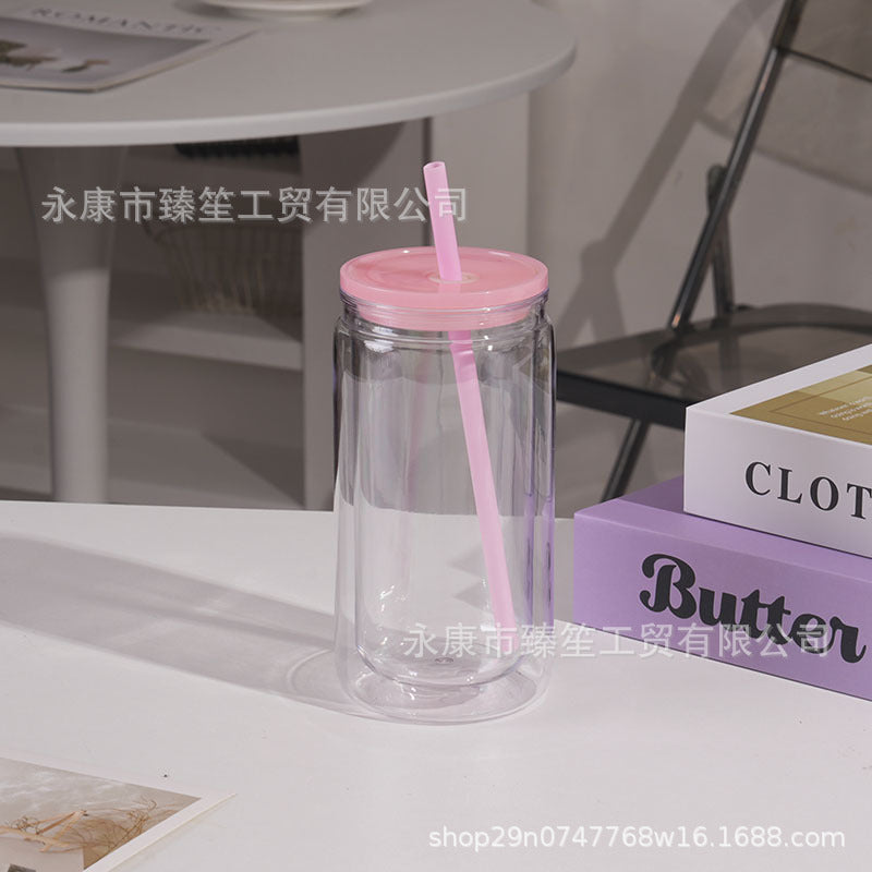 Wholesale Double-Layer Environmentally Friendly Pc Plastic Cup 16oz  Water Cup