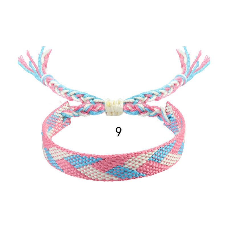 Wholesale Bohemian Ethnic Style Cotton and Linen Braided Bracelets