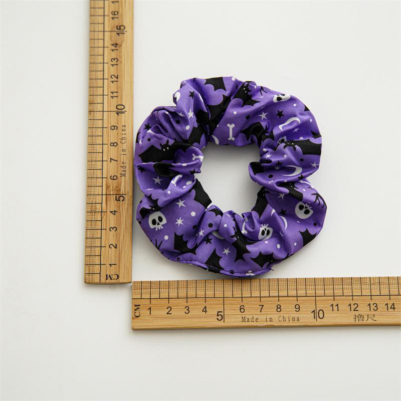 Wholesale of Halloween Skeleton Women's Fabric Hair Scrunchies