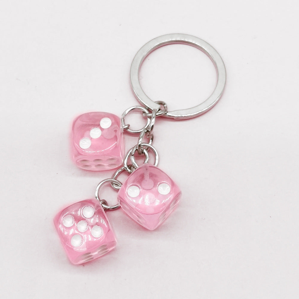 Wholesale Smiley Face Dice Number Personalized Keychain