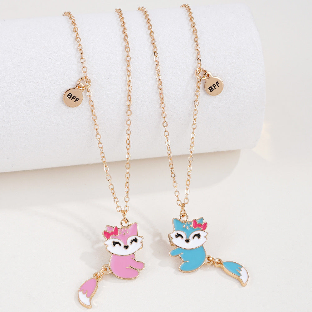 Wholesale Cartoon Animal Fox Best Friend Children' s Necklace
