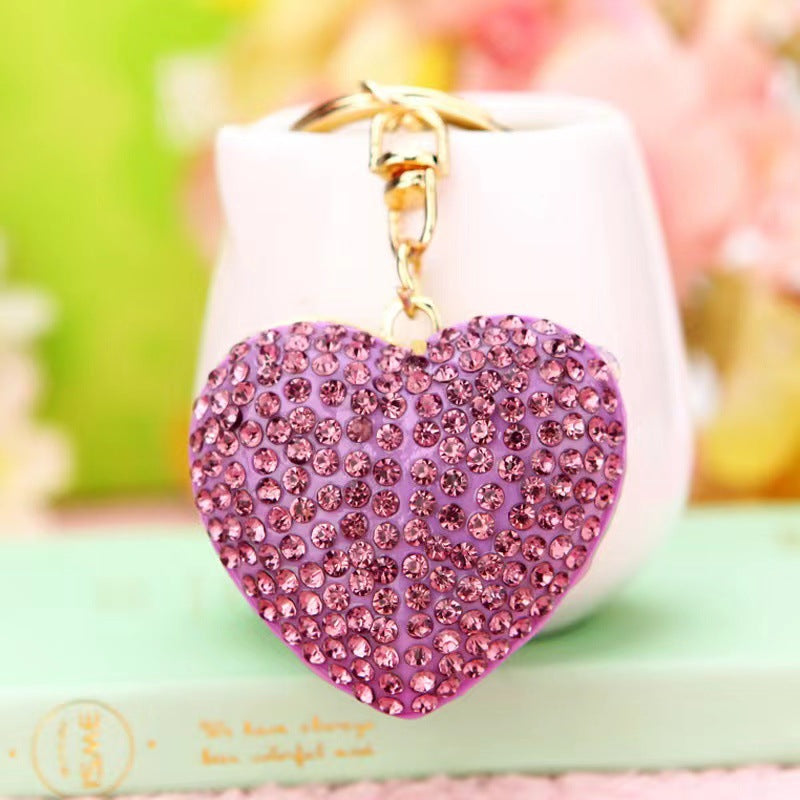 Wholesale Resin Full Diamond Love Keychain