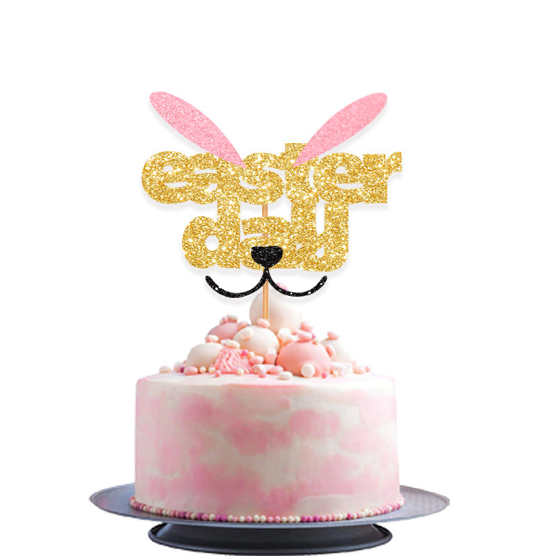 Wholesale wholesale Easter birthday cake card holder dessert decoration carrot cake decoration  plug-in