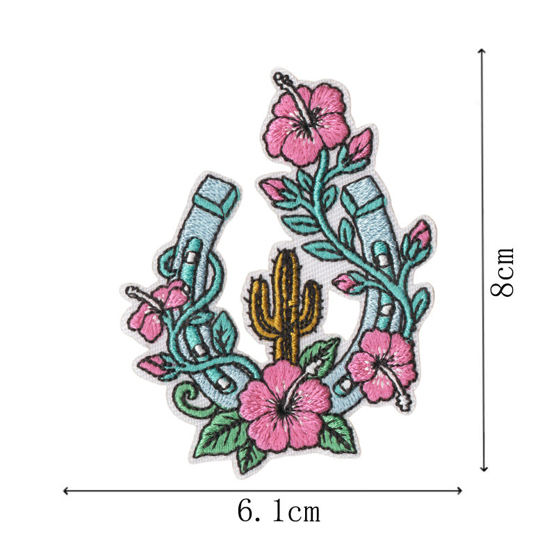Wholesale Trendy Embroidered Patches Set Of 9 Western Coast Denim Style Self Adhesive Clothing Decor For et Hat Pants DIY Fashion Accessory