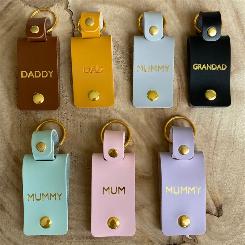 Wholesale Father's Day Photo Box PU Leather Key Tag Pendant