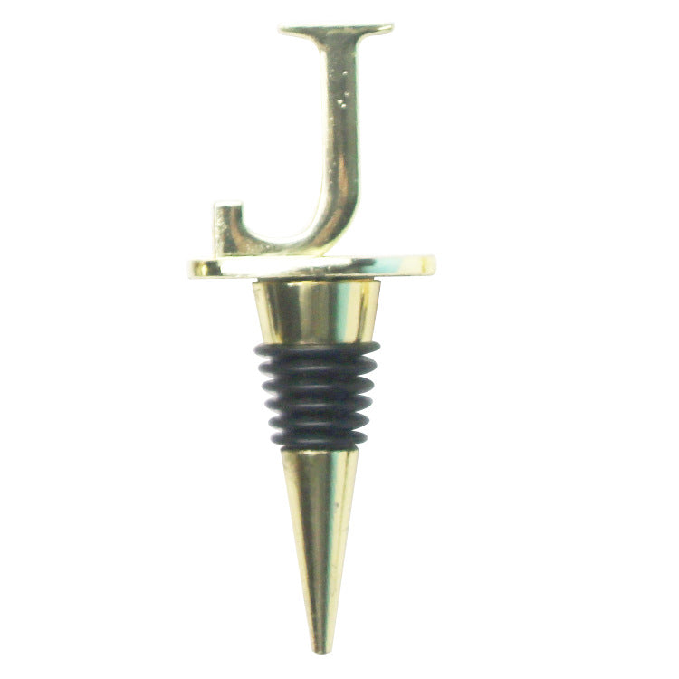 Wholesale Zinc Alloy 26 English Letter Wine Stopper Bottles