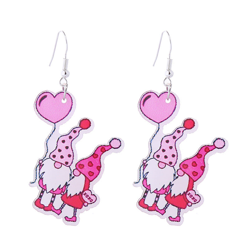 Wholesale Valentine's Day Pink Tape Love Balloon Acrylic Earrings