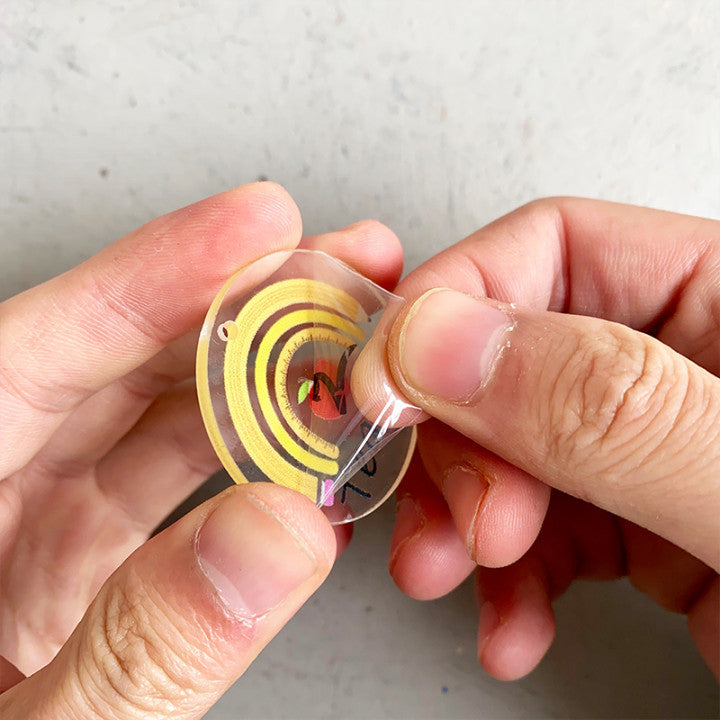 Wholesale 3PCS/PACK  Acrylic Apple Rainbow Print Leather Tassel Keychains