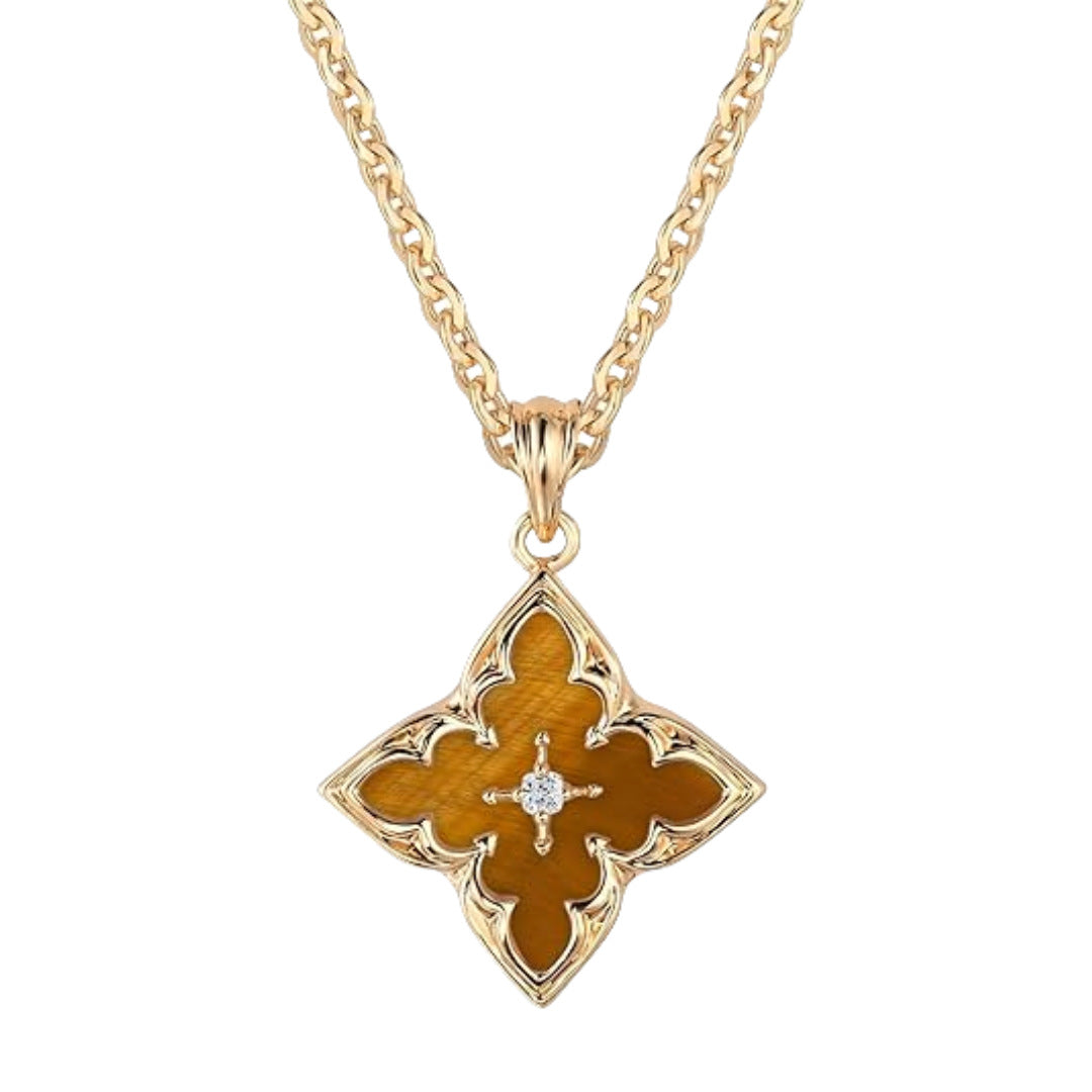 Wholesale  Zircon Pendant Four Leaf Clover Necklace
