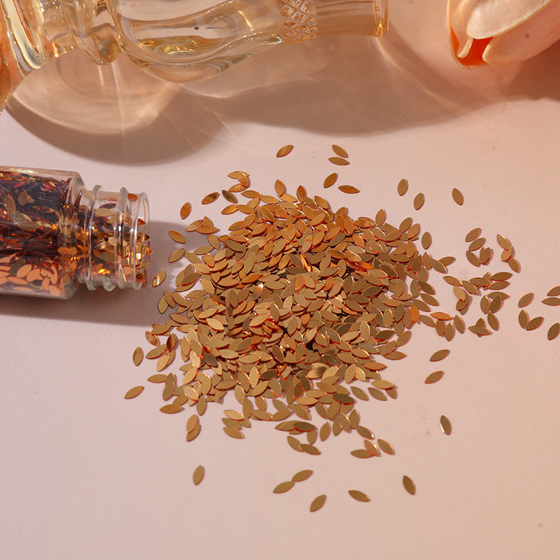 Wholesale Diy Material Green Leaves Eyes Leaves Flow Hemp Leaves Sequins Drip Glue Handmade Quicksand Decoration