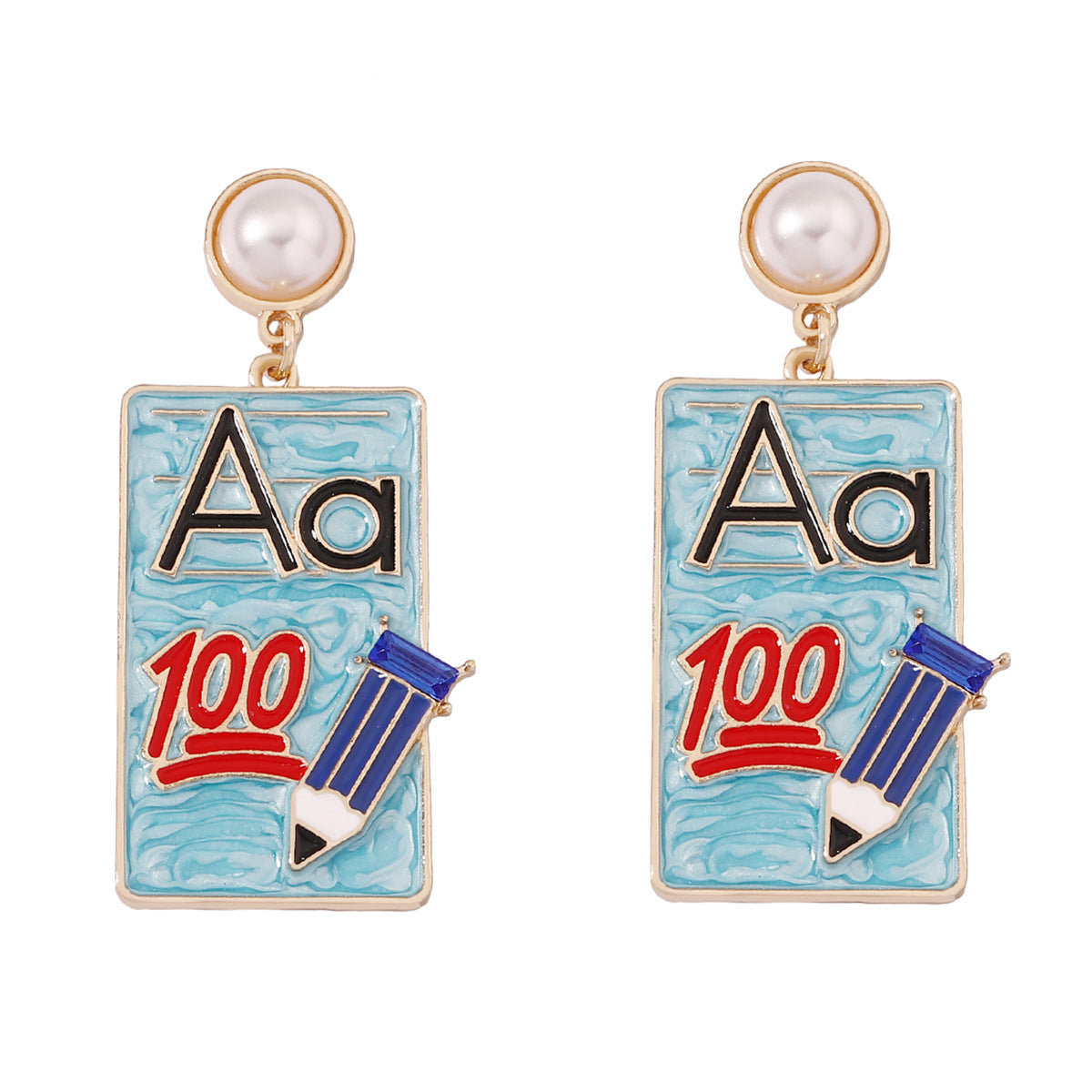 Wholesale of Diamond Alloy Earrings for Starting School Season Books