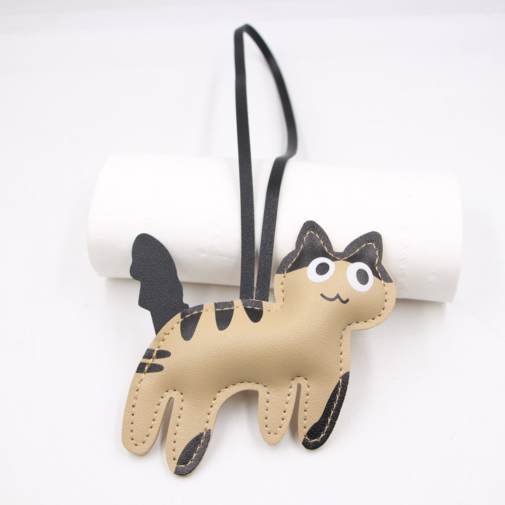 Wholesale Artificial Leather Cute Kitten Bag Charm Japan Style Fashion Pendant Gift