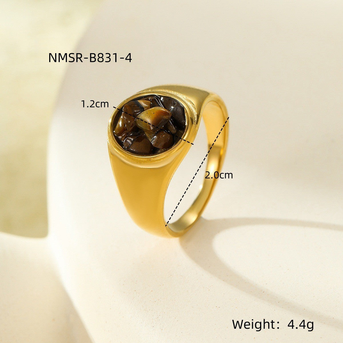 Wholesale Stainless Steel Ring With Natural Stone Setting