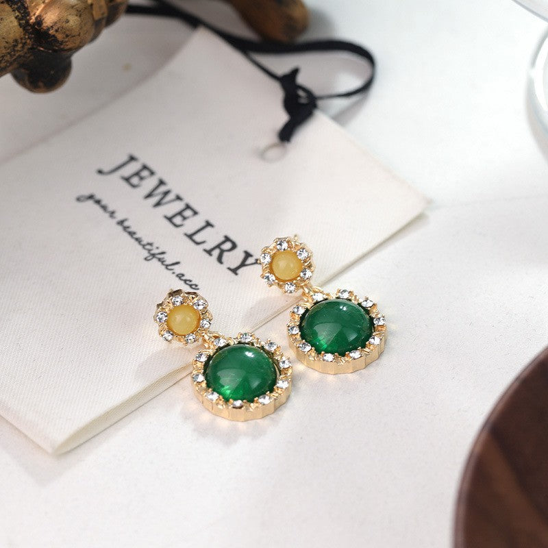 Wholesale French Retro Vintage Flower Pearl Earrings