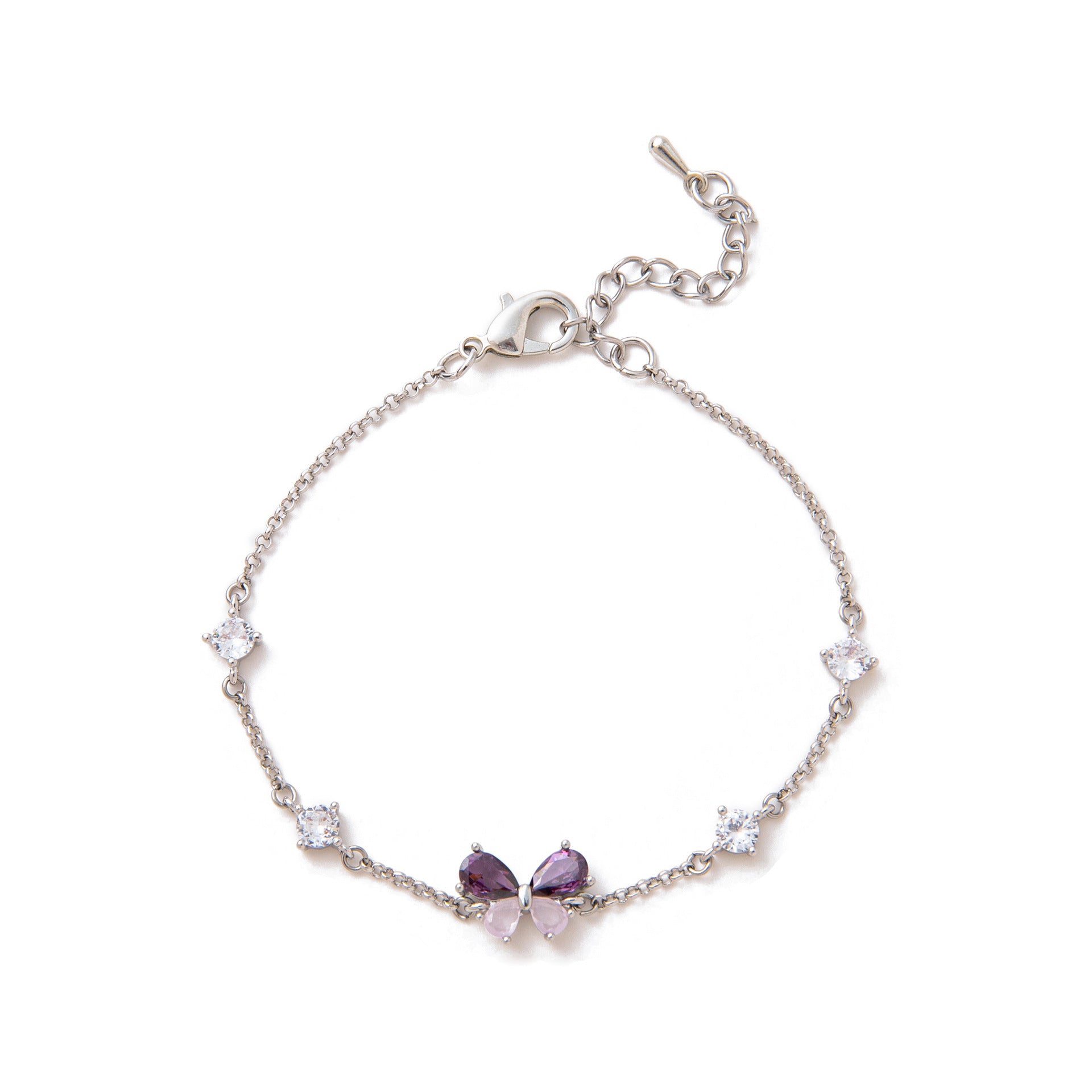 Wholesale Cute and Sweet Love Zircon Bow Bracelet