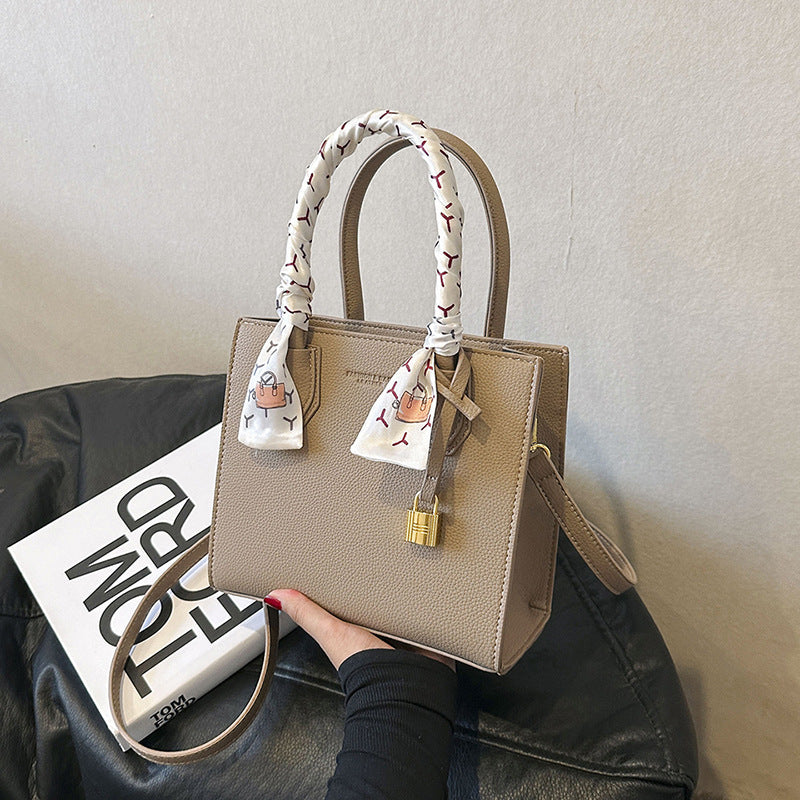 Wholesale 2023 PU Simple Scarf Texture Handheld Tote Bag Crossbody Shoulder Bag