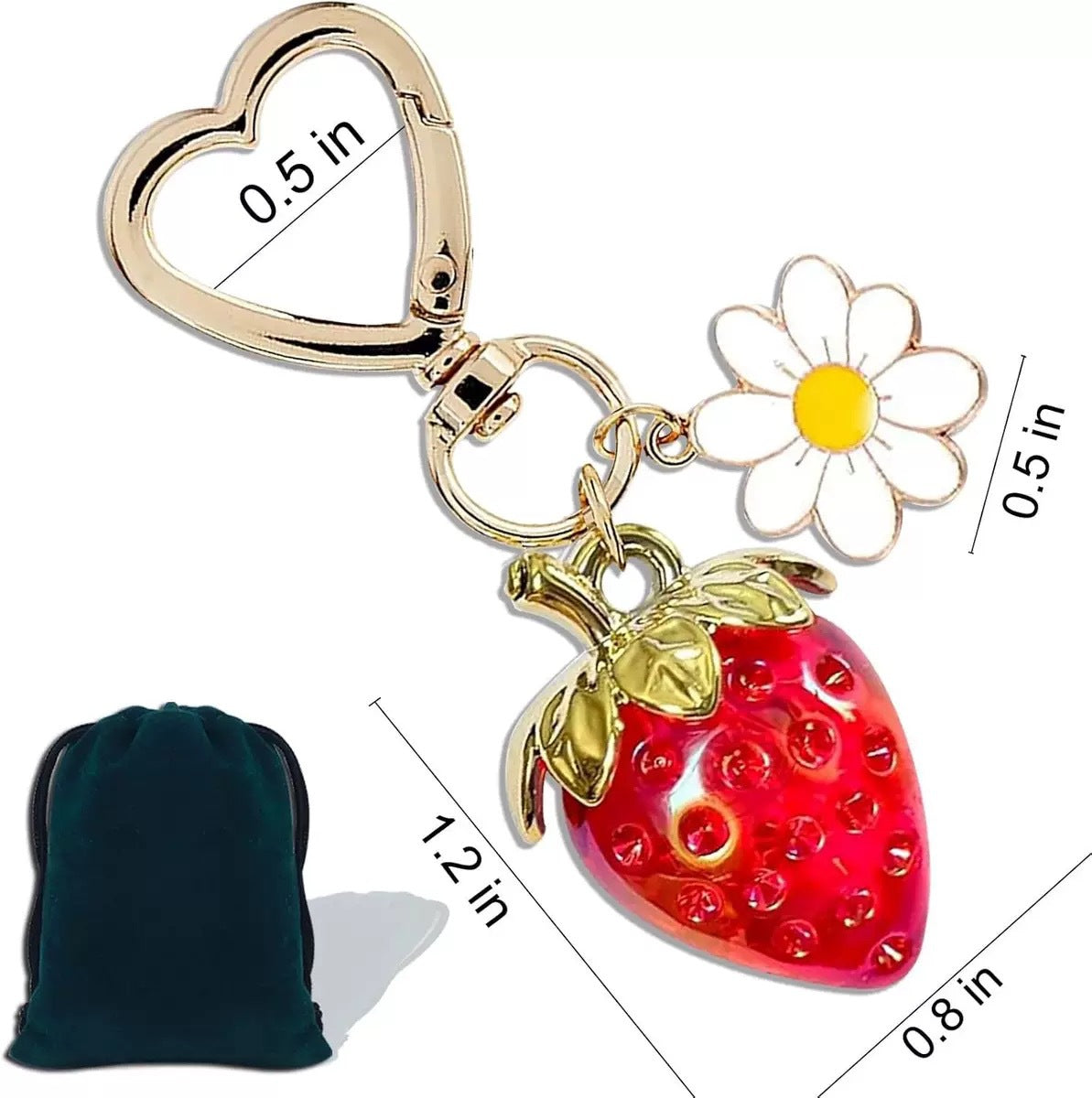 Wholesale Sunflower Strawberry Metal Keychain