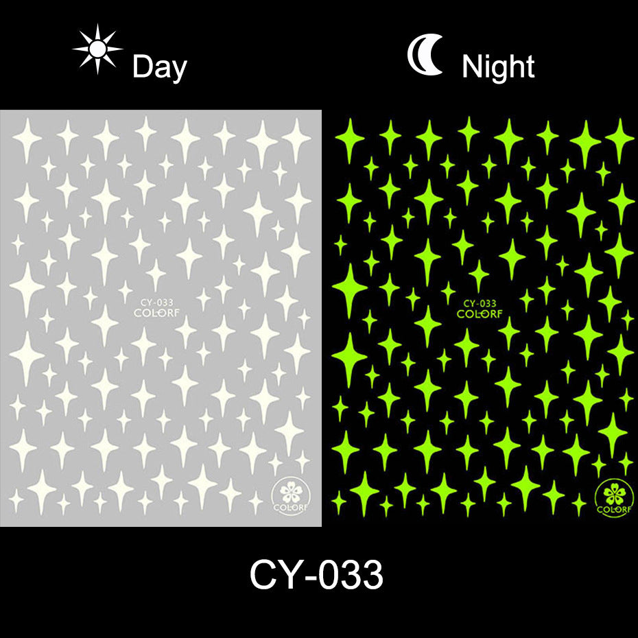 Wholesale 3pcs Luminous nail stickers