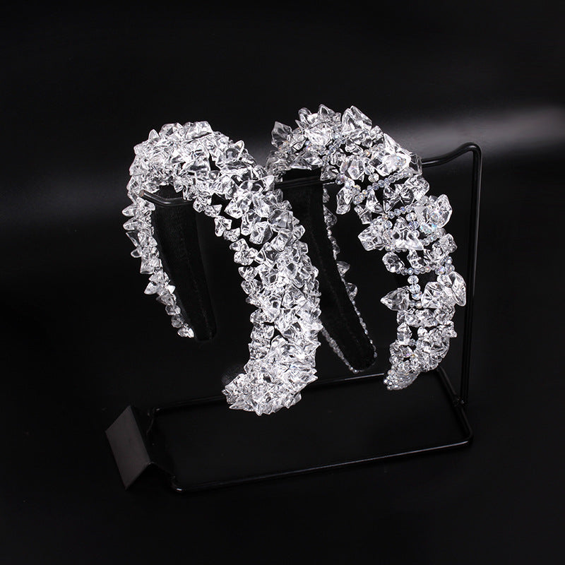 Wholesale Ice Baroque Rivet Sponge Headband