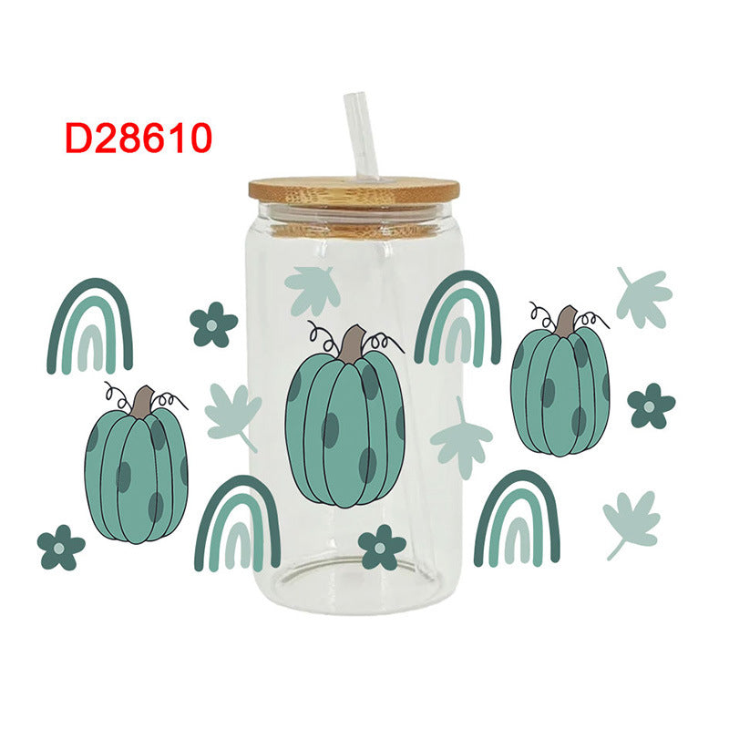 Wholesale Uv Transfer Sticker Glass Cup Sunflower  16oz Cup UV DTF Wraps