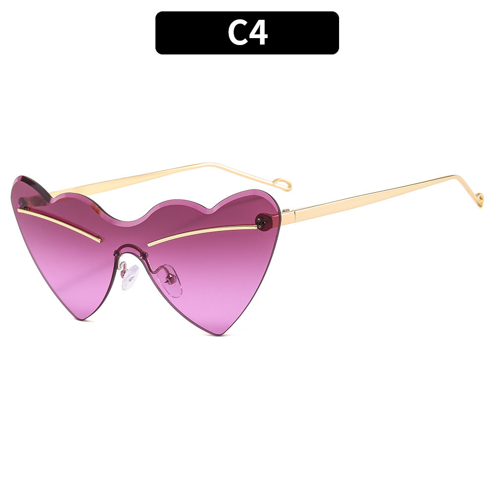 Wholesale Frameless Cut Edge Love PC Sunglasses