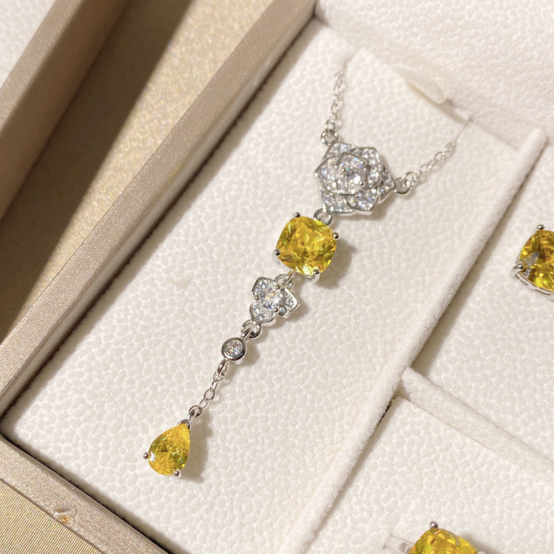 Wholesale Sparkling Rose Blossoms Gemstone Set with 18K Gold Multi Faceted Colorful Treasure Gold Zircon Earrings