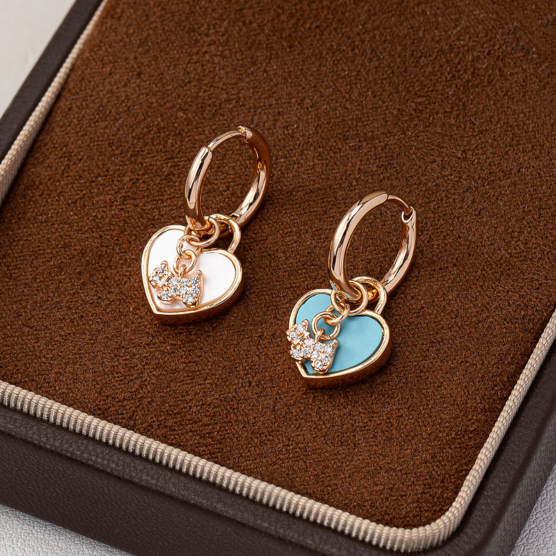 Wholesale Multiple heart-shaped pearl inlaid earrings