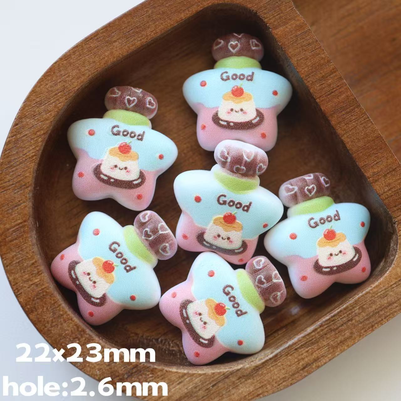Wholesale 10pcs Wishing bottle embossed printed frosted star bottle DIY beads