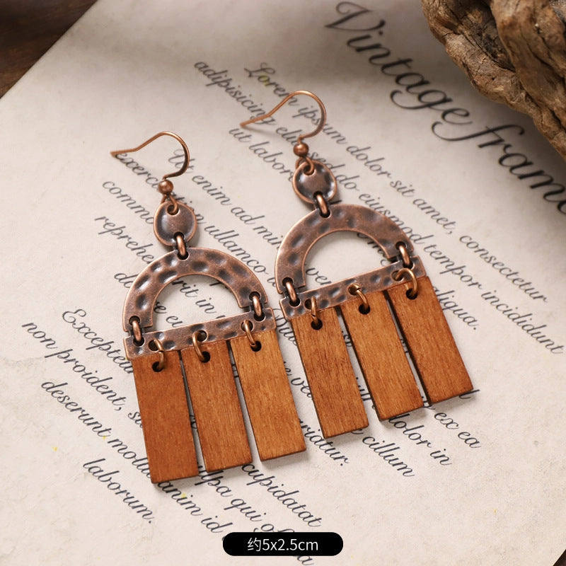 Wholesale Bohemian Feng Shui Drop shaped Long tassel Earrings