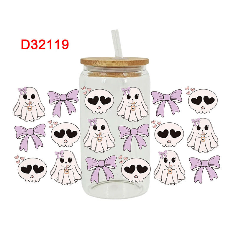 Wholesale Uv Transfer Sticker Glass Cup Crystal Label Crystal Sticker 16OZ UV DTF WRAPS