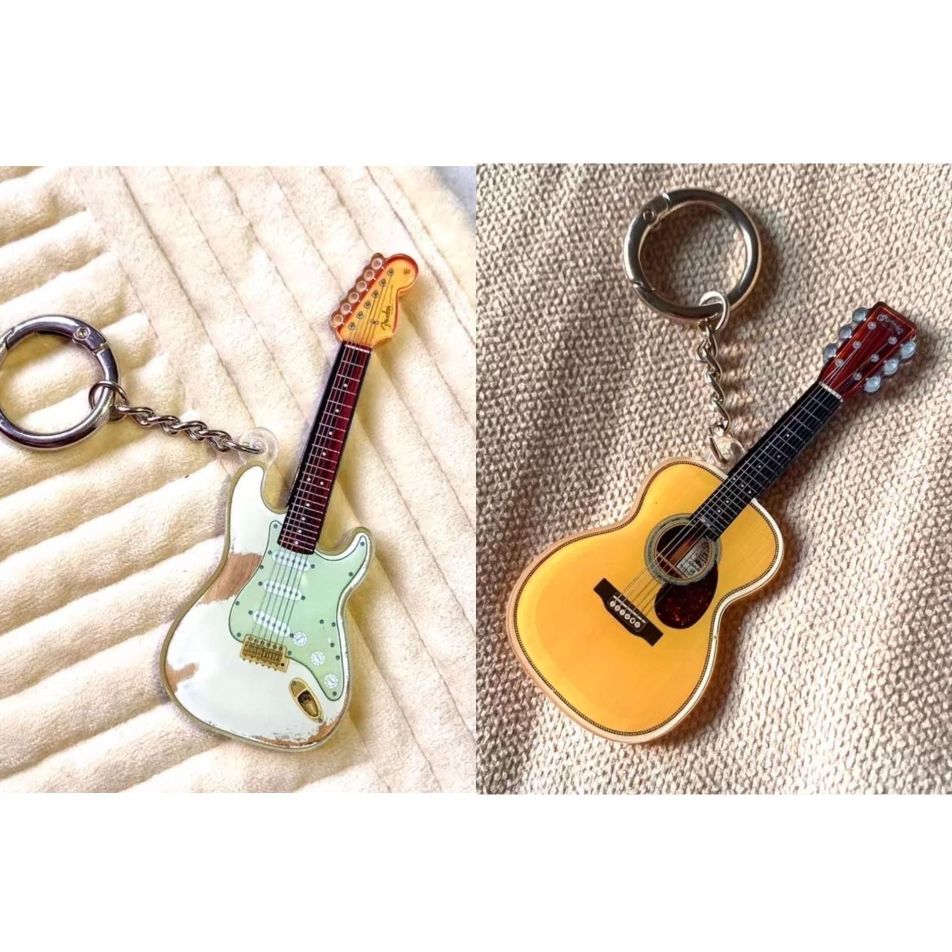 Wholesale Guitar musical instrument creative bag pendant acrylic keychain