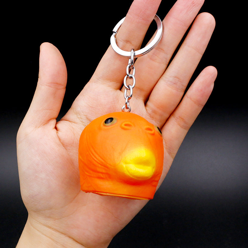 Cadena de llave de cubierta de la cabeza de la máscara de pescado de monstruos de plástico al por mayor