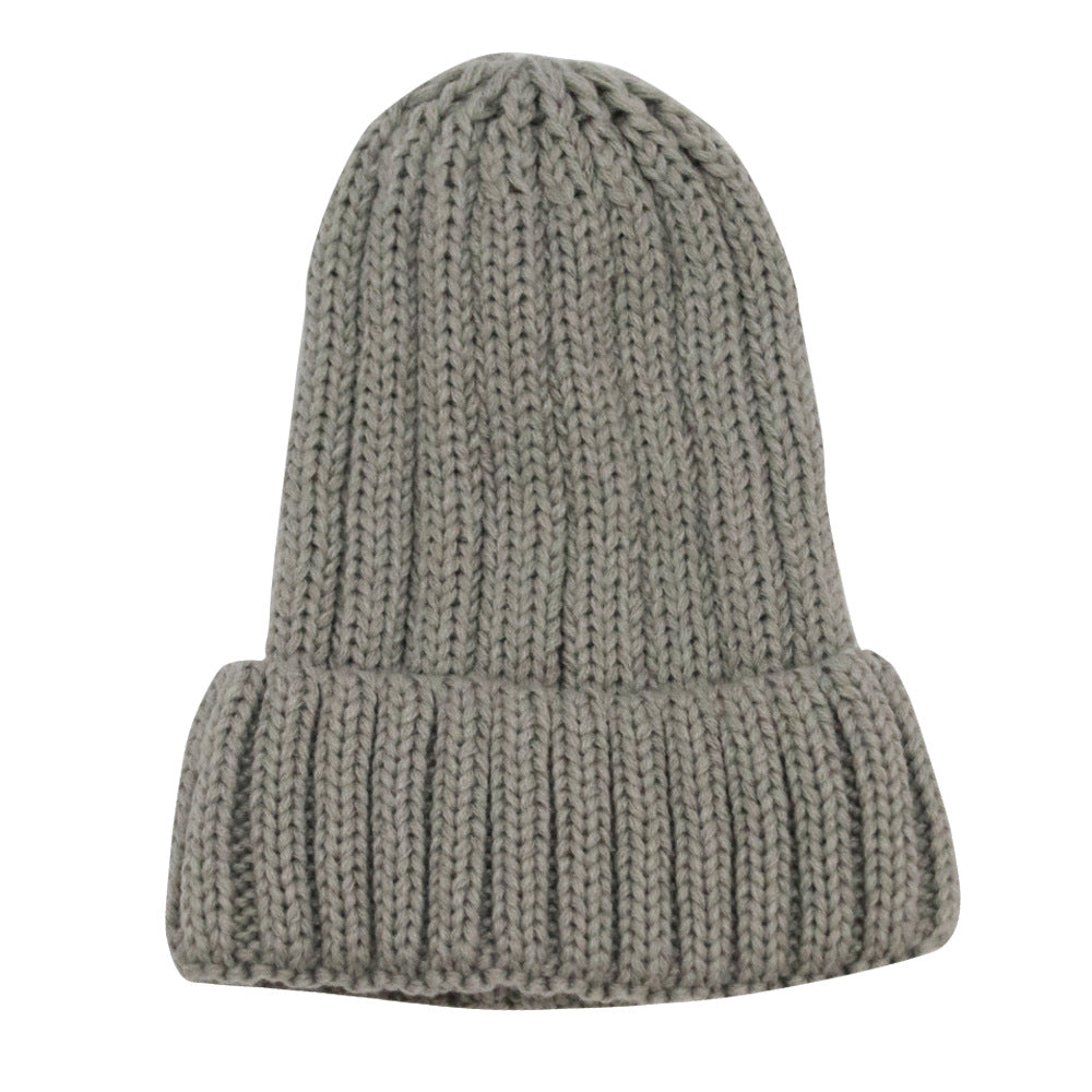 Wholesale Acrylic Solid Color Warm Knitted Hat