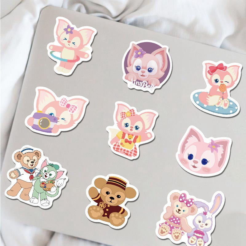 Wholesale 100pcs cute bear and cartoon rabbit Waterproof Vinyl Stickers OLY Exclusive