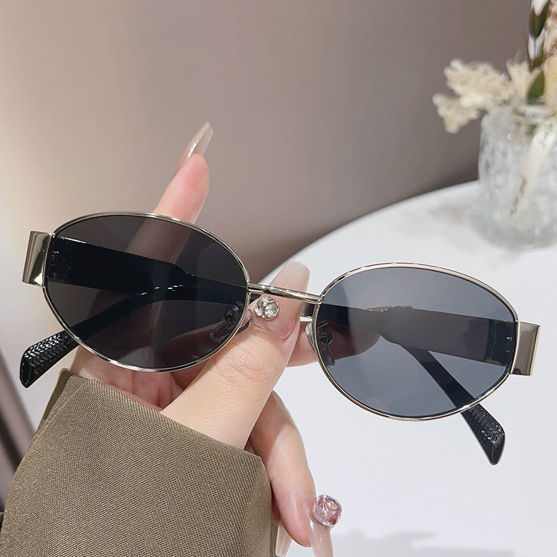 Wholesale Oval Metal Large Frame Sunglasses