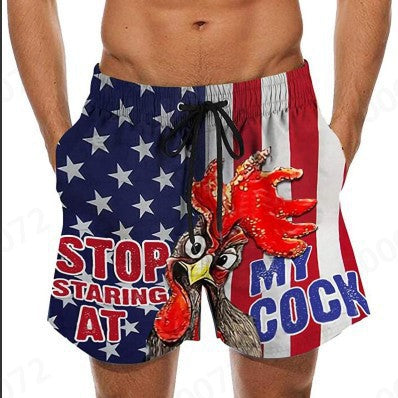 Wholesale 3D Digital Printing Banana Pattern Men's Beach Shorts Swimwear