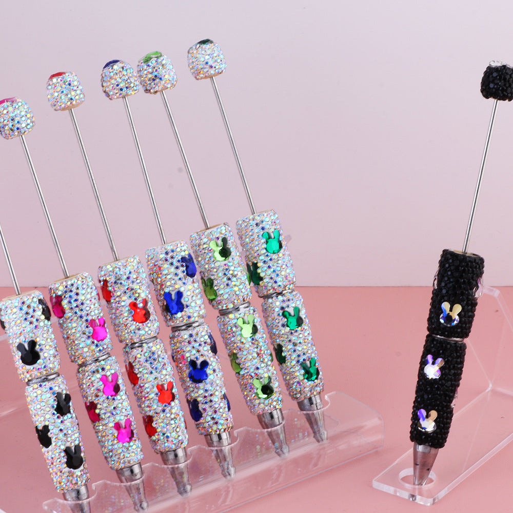 Wholesale 5pcs Colorful Cute Rabbit Zircon Clay Full Diamond DIY Bead Pen