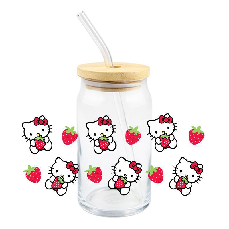 Wholesale 5pcs Cartoon Cute Cat 16oz Cup UV DTF Wraps OLY Exclusive