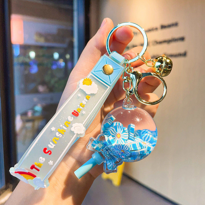 Wholesale Oil Floating Lollipop Acrylic Keychain
