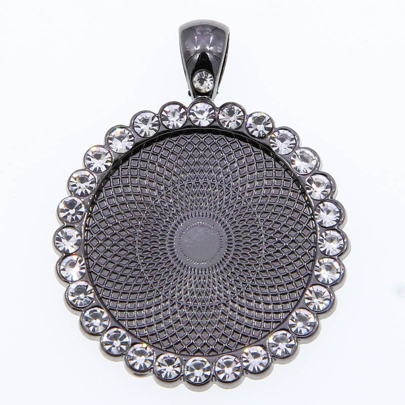 Wholesale100PCS/PACK Alloy 25mm Round Time Gemstone Dot Diamond Base