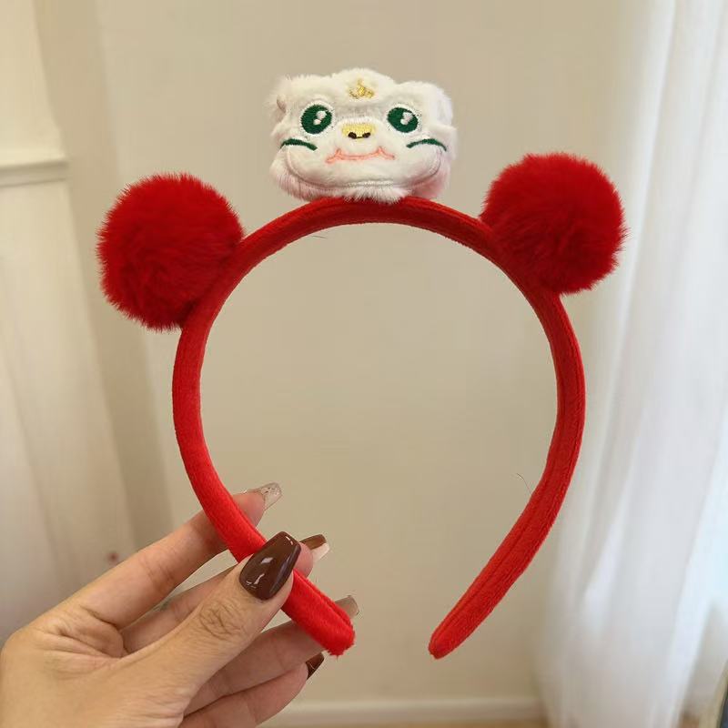 Wholesale Snake Cute Plush Headband Red Festive Fur Ball Small Snake Headband Holiday Atmosphere Decorations Hair Accessories