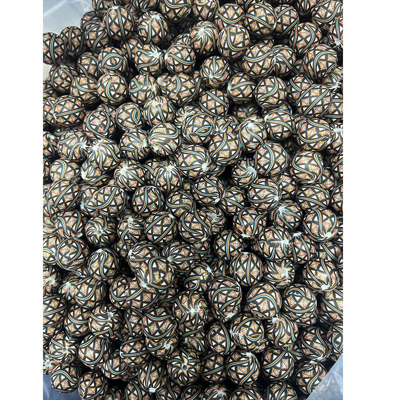 Wholesale 10PCS Water Transfer Silicone Colorful Leopard Beads