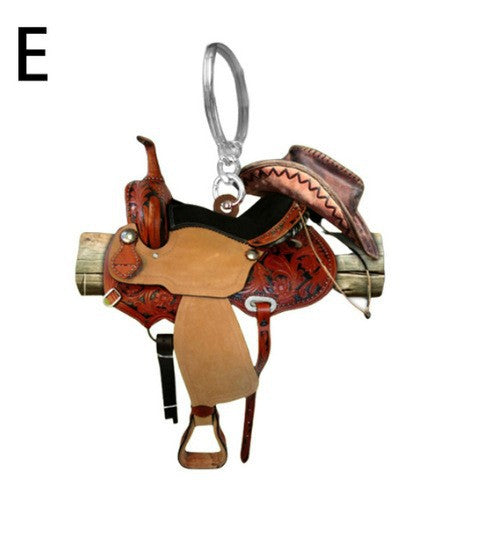 Wholesale Acrylic Saddle Car Keychain