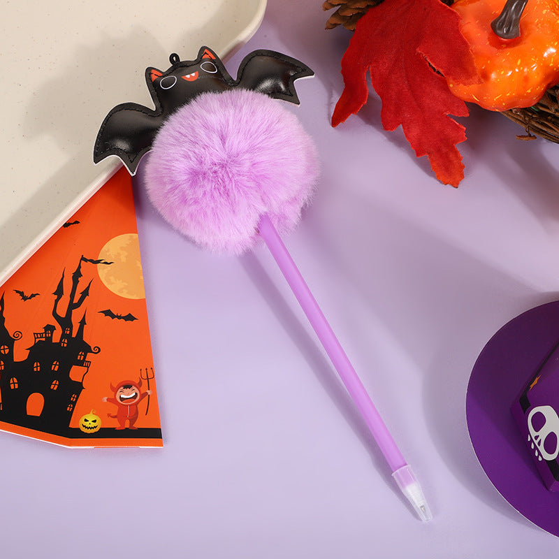 Wholesale Halloween Cartoon Bat Fur Ball Pens