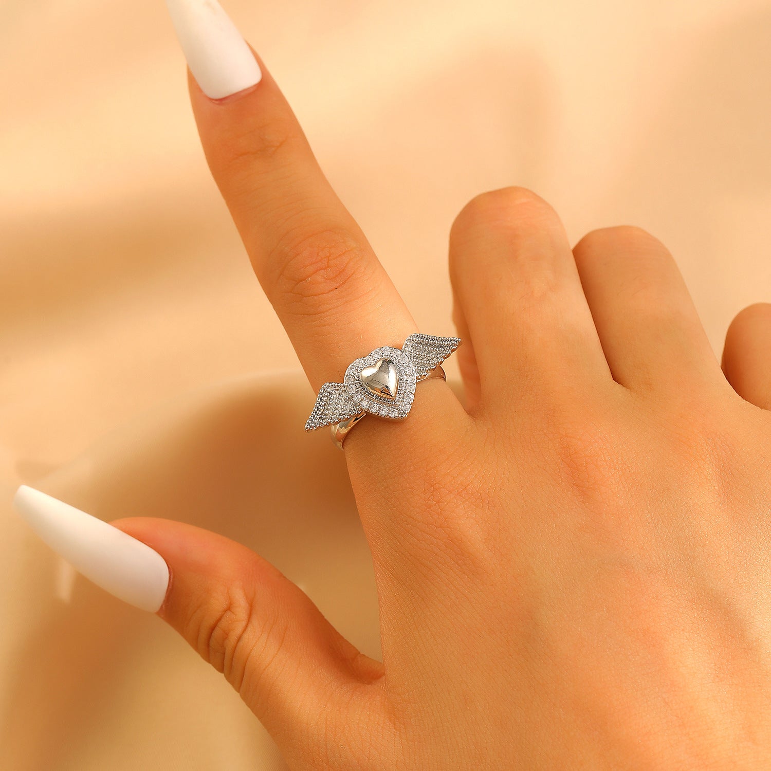 Wholesale Silver Multiple Sacred Heart Love Necklace