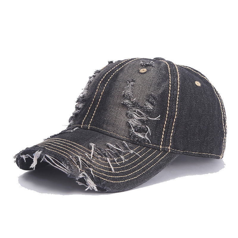 Wholesale Cotton Denim Ripped Baseball Cap
